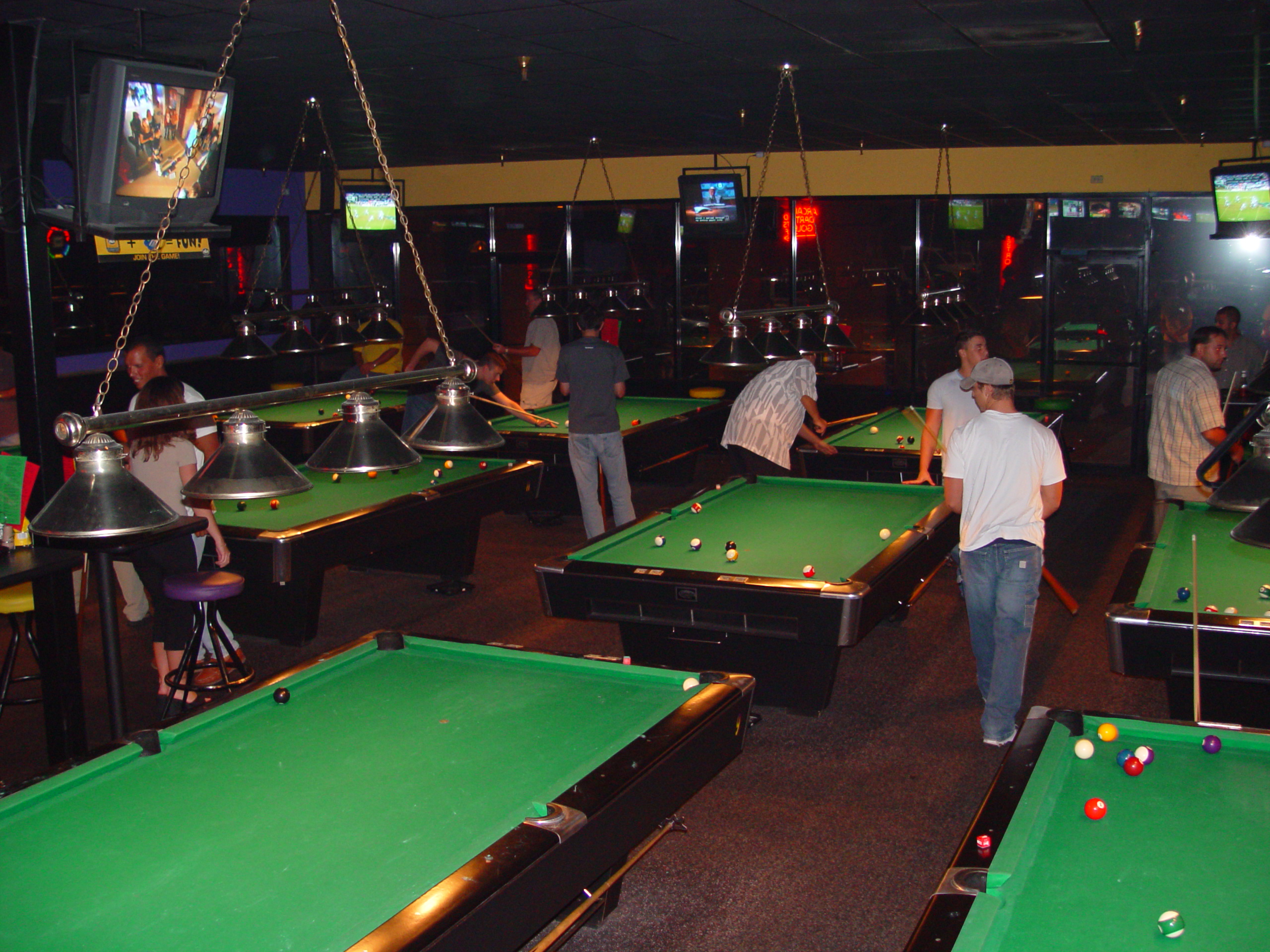 The billiards area from above at Peabody's in 2002